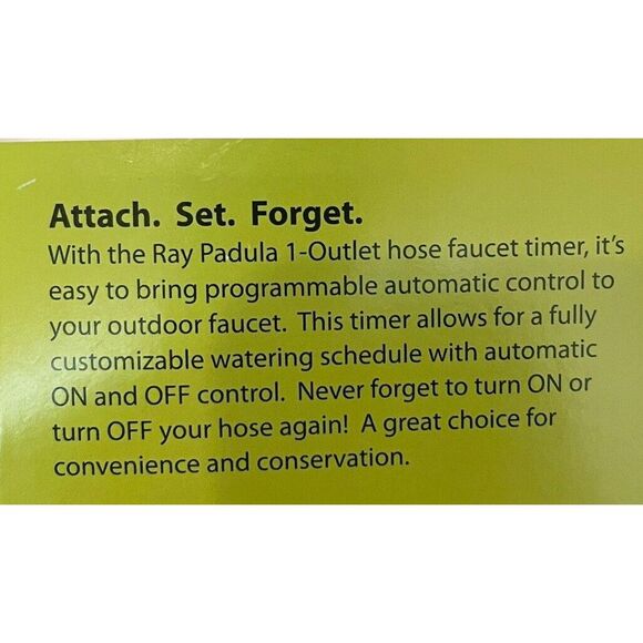 Ray Padula 1-Zone Programmable Sprinkler Timer for Yard Garden‎ Hose Battery Op - Picture 8 of 8